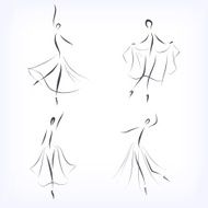 Set of symbolic ballet dancers N2