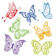 Butterflies coloured contours