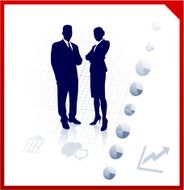business team silhouettes on corporate background N2