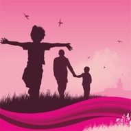 Family walk background