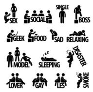 Man People Person Text Concept Pictogram