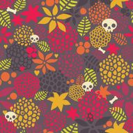 Skulls and flowers seamless pattern