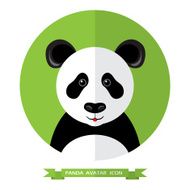 Flat Style Panda Bear Avatar Icon Design Element