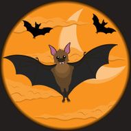 Bat flying in a creepy Halloween sky