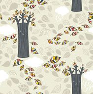 Autumn seamless pattern with leaves N5