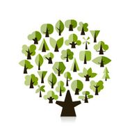 Set of green trees for your design