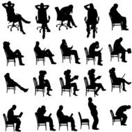 Vector Silhouette Of People N639