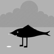 drippy fish character illustration