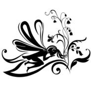 funky fairy on flower pattern design N2
