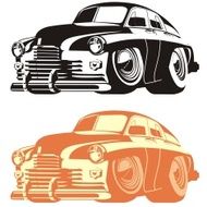 Vector cartoon retro car N3