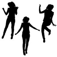 Vector Silhouette Of People N643
