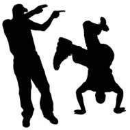 Vector Silhouette Of People N644