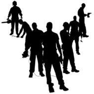 Vector silhouette of a man N696