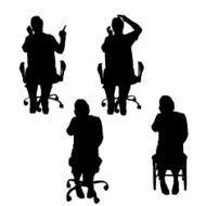 Vector silhouettes of people N183