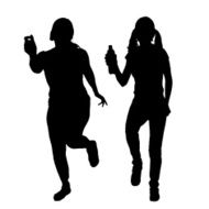 Vector silhouette of a woman N1633