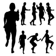 Vector silhouette of a woman N1635