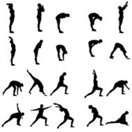 Vector silhouette of a woman N1636