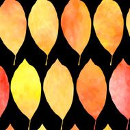 seamless vector pattern with leaves in watercolor
