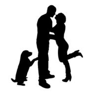 Vector silhouette of the people