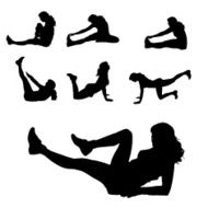 Vector silhouette of a woman N1638
