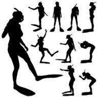 Vector silhouette of a woman N1644
