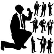 Vector silhouette of business people N68