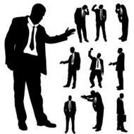 Vector silhouette of business people N70