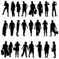 silhouettes of beautiful mans and womans N13