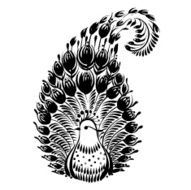 decorative silhouette of a floral paisley N7