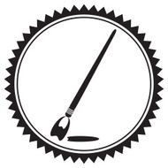 Silhouette paintbrush in black and white vector