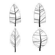 Simple set of ornamental trees Isolated on white background N2
