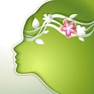 Beautiful young woman with flowers in hair N3