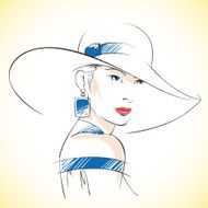Fashion sketch of beautiful young female N2