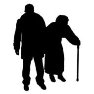 Vector silhouette of old people N118