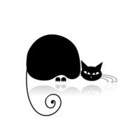 Black cat silhouette for your design N2