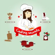 Woman chef vector illustration