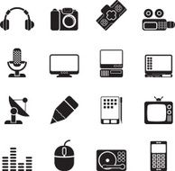 Silhouette Media equipment icons