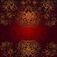 Abstract floral background in red and gold
