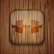 Vector wooden app icon Eps10 N12