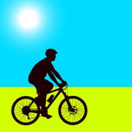 Silhouette cyclist