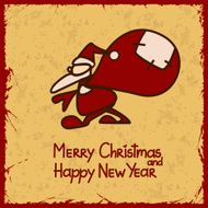 Christmas and New Year card with Santa Claus