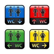 Restroom - colored stickers