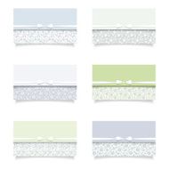 Set of six vintage visiting cards with floral patterns EPS-10
