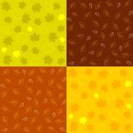 Set of Autumn Seamless Patterns