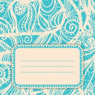 Vintage card with space for text in white and blue N2