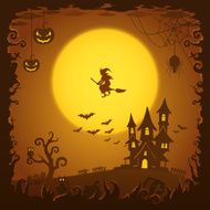 Scary house Halloween background