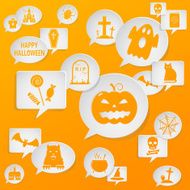 Speech bubbles with Halloween symbols