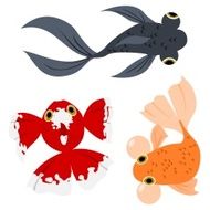 Set of goldfish cartoons