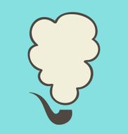 Tobacco pipe with smoke cloud and place for text
