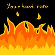 Cartoon vector fire card